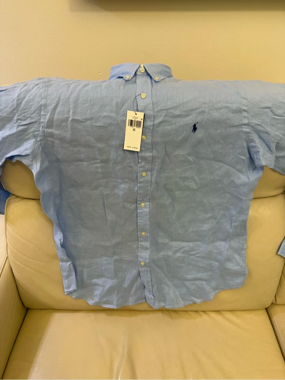 Polo by Ralph Lauren Light Blue Button-Down Linen Shirt